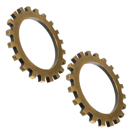 OUNONA 2Pcs Industrial Steampunk Gear Wall Sculpture Retro Wheel Hanging Decor Vintage Art for Bar