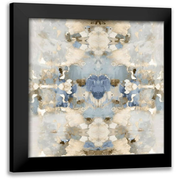 Blake, Madeline 12x12 Black Modern Framed Museum Art Print Titled - Harmony Blue and Brown IV
