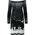 thumbnail image 6 of BLTIBY Christmas Sweatshirt Dress for Women 2024 Xmas Print Autumn Winter Off Shoulder Casual Soft Long Sleeve Fashion Pullover Dresses Outfit Trendy Black L, 6 of 6