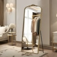 thumbnail image 5 of Antique Vintage Gold Baroque Full Length Floor Mirror, 71"x30" Ornate Full Body Mirror in REINFORCED GLASS, Free Standing, Wall-mounted and Leaning Against the Wall, for Bedroom, Living Room, 5 of 7