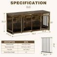 thumbnail image 2 of NARTRU 70.9" Large Double Dog Crate Kennel Furniture with Trays and Divider for Dogs Indoor, Rustic Brown, 2 of 8