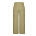 thumbnail image 6 of XFLWAM Cargo Pants for Women High Waisted Wide Leg Hiking Pants Baggy Stretchy Casual Trousers Y2K Trousers Streetwear with Pockets Khaki M, 6 of 8