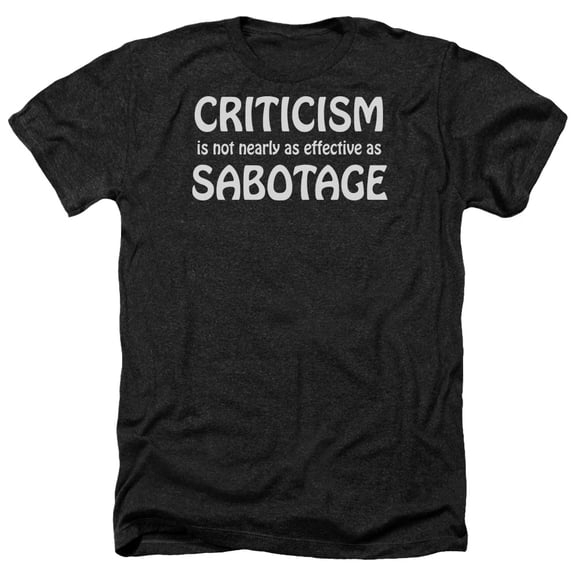 - Criticism Sabotage - Heather Short Sleeve Shirt - Large