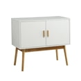 thumbnail image 4 of Convenience Concepts Oslo Storage Console with Cabinet and Shelves, White/Woodgrain, 4 of 4