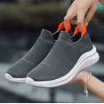 thumbnail image 5 of Men's Breathable Knit Mesh Slip On Shoes, Lightweight Cushioned Sock Sneakers, Anti-slip Comfort Walking Casual Footwear, 5 of 7