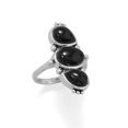 thumbnail image 2 of 925 Sterling Silver Multi Shape Black-Simulated Onyx Ring Holds Three Pieces in Place to Create Size 8 Ring for Women, 2 of 2