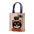 thumbnail image 1 of Bolsa de mano multiusos reutilizable con asa para truco o trato, ideal como recuerdo de fiesta. Gato negro, 1 of 9