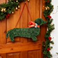 thumbnail image 4 of Dog Christmas Wreath, 12 in Christmas Wreath for Front Door, Artificial Pine Branches Wreath with Red Ribbon Decor, Christmas Decor for Indoor Outdoor Farmhouse Wall Window Porch Decor, 4 of 5