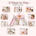 thumbnail image 5 of DKMOCO 9-in-1 Toddler Slide, Climber Slide PlaySet with Basketball Hoop, Ring Toss, Telescope , Indoor Outdoor Playset Playground, Pink, 5 of 8