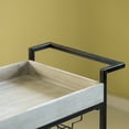 thumbnail image 3 of Metal Wine Bar Serving Cart with Rolling Wheels, Wine Rack, and Glass Holder, 3 of 7