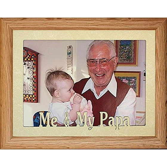 5x7 Jumbo Me My Papa Landscape Picture Frame Laser Cream Marbled Matboard Black