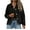 Black, variant on Women's Denim Jacket Button Up Long Sleeve Basic Trendy Jean Jacket Coat with Pockets White XXL