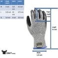 thumbnail image 3 of G & F Work Gloves CUTShield Rubber Cut Resistant Level 5, Durable & Safe, X Large, 1 Pair Pack, 3 of 9