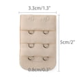 thumbnail image 3 of INSPIRE CHIC Ladies 3 Pcs 3 Row 2 Hook Adjustable Bra Strap Extension Buckle Hooks Beige Comfortable, 3 of 5