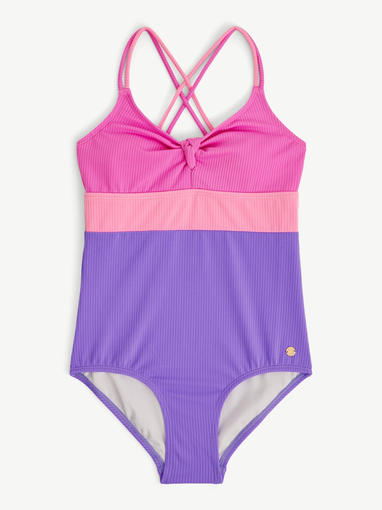 Justice Girls One Piece Ribbed Keyhole Swimsuit, sizes XS-XL