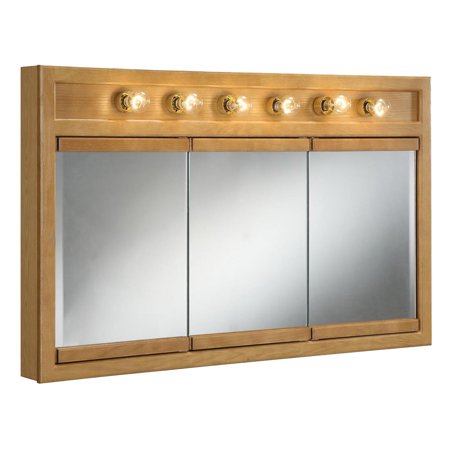 Design House 530626 48" Framed Triple Door Mirrored Medicine Cabinet - Wood