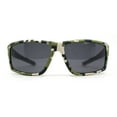 thumbnail image 2 of Mens Xloop Digital Camo Print Rectangle Wrap Sport Sunglasses Green - Black, 2 of 4