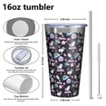 thumbnail image 4 of 16oz Tumblers Dark Unicorn Rainbow Heart Pattern Stainless Steel Vacuum Insulated Double Wall Travel Tumbler Cups Mug with Lid and Straw,Cleaning Brush for Coffee,Tea, 4 of 4