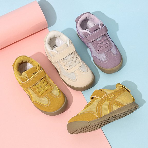 Domzle Toddler Sneakers for Toddler/Little Kid Barefoot Slip on Tennis Shoes for Kids Boys Girls Beige