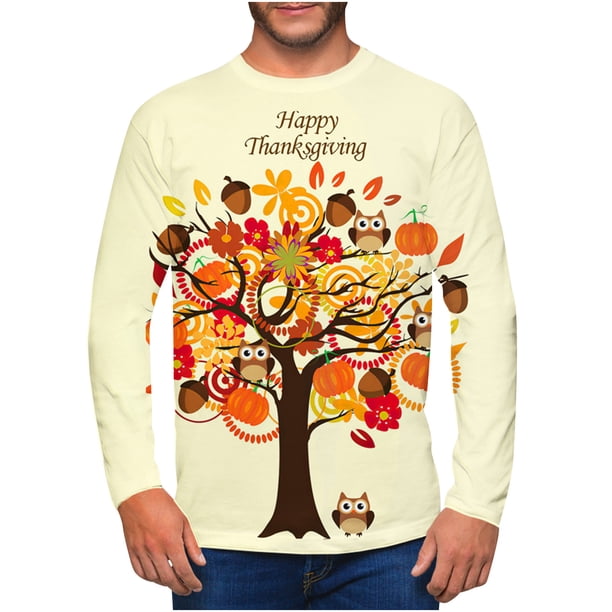 Camisas de Acción de Gracias Para Hombres Casual Cuello Redondo Pulóver 3D Impreso Camiseta Con Estampado Realista Odeerbi ODB203833