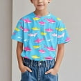 thumbnail image 2 of Zpanxa Chemise Boutonnée Garçon Manches Courtes Motif Imprimé Col Rond Demi-Manches Haut Décontracté Polyvalent en Polyester Spandex 9 Ans, 2 of 6