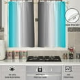 thumbnail image 3 of Turquoise Window Curtains for Kitchen Teal and Grey Black Aqua White Ombre Gray Small Short Home Living Room Bedroom Bathroom Drapes Treatment Tiers Fabric 1 Pair, 27.5" W x 39" L, Gradient, 3 of 6