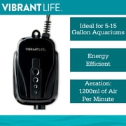 Vibrant Life Aquarium Air Pump for 5-15 Gallon Tanks, Single Outlet
