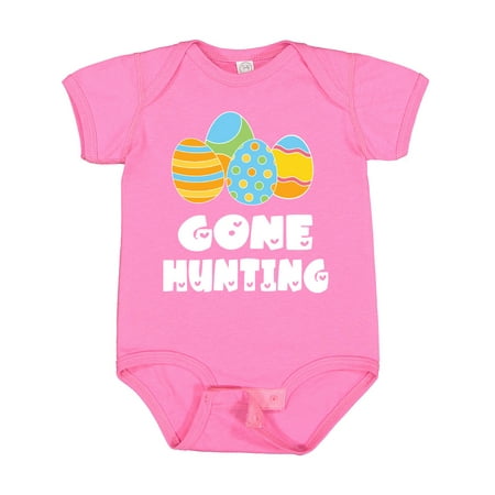

Inktastic Gone Hunting Blue and Yellow Easter Eggs Gift Baby Boy or Baby Girl Bodysuit
