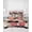 Beige Pink, variant on Quilts Queen Size, Flower Stripes Soft Comforter Bedding Set for Bed, Black White Geometric Pink Rose Floral Lightweight Quilted Bedspread with Pillow Cover(2 Pieces) for All Season, 90x96 Inch