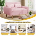 thumbnail image 4 of Sobaniilo 47" Small Modern Loveseat Sofa, Mid Century Linen Fabric 2-Seat Sofa Couch Tufted Love Seat with Back Cushions and Tapered Wood Legs for Living Room, Bedroom and Small Space (Pink), 4 of 7