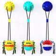thumbnail image 3 of Coloody Dog Chew Toy with Suction Cup, Puppy Squeaky Treat Ball Rope Sucker, Teeth Cleaning Ball Knot, Pet Food Dispensing Tool, Molar Training Toy, Interactive Dog Toy Blue, 3 of 4