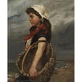 thumbnail image 2 of Alice Pike Barney 15x18 Gold Ornate Wood Frame and Double Matted Museum Art Print Titled - Girl with Basket (ca. 1888), 2 of 4