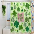 thumbnail image 3 of Happy St. Patrick's Day Shower Curtain Set, Waterproof Shower Curtains for Bathroom, Spring Lucky Shamrock Cloud Green Washable Fabric Bath Curtain for Bathtub Decoration with Hooks 48x72 Inches, 3 of 9