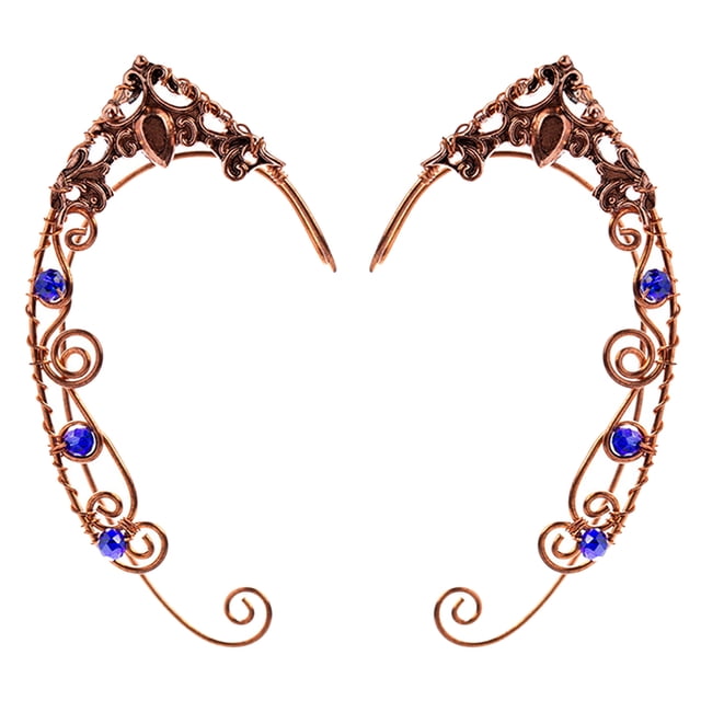 CIMAXIC 2pcs Elegant Rhinestone Ear Bone Clips Luxurious Ear Buckles Ear Jewelry,3.15"X1.26"X0.2"
