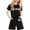 Black, variant on Little Girls Summer Outfit Children'S Short Sleeved Printed Round Neck T Shirt And Shorts Clothing Sets Size 6-7T