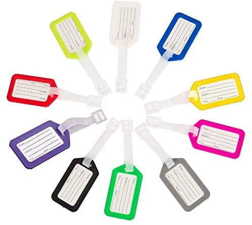 Pack of 10-Waterproof Luggage Tag Travel Labels AIRLINE ID Card For Suitcase Bag-Pet Cage Kennel Harness ID Tag