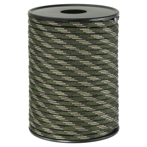 100FT 550 Paracord, 9 Strand Parachutes Cord Spool 4mm Survival Strong Rope String for Camping, Army Green Camouflage