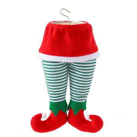 

Lovely Elf Leg Hanging Ornament Soft Stuffed Legs Christmas Tree Pendant Soft Stuffed Legs Christmas Tree Pendant Lightweight Easy to Hang Durable Great Gifts Home Hotel Garden Lovely Green Stripes