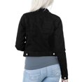 thumbnail image 6 of Jiyugala Coats for Women Basic Solid Color Button Down Denim Cotton Jacket With Pockets Crop Jacket, 6 of 7