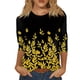 thumbnail image 1 of Top de verano casual para mujer SCZ manga de siete cuartos estampado floral naranja 5xl, 1 of 4