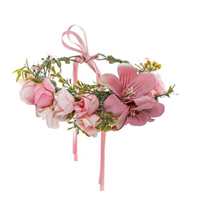 Women Girl Festival Wedding Flower Wreath Headband HAIMEIKANG Adjustable Flower Crown Headband