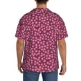thumbnail image 3 of Gukieu Flowers With Green Leaves Print Men's Short-sleeved Shirts, Button-down Pocket Shirts, T-shirts, Beach Vacation Travel Summer Clothing-3X-Large, 3 of 5
