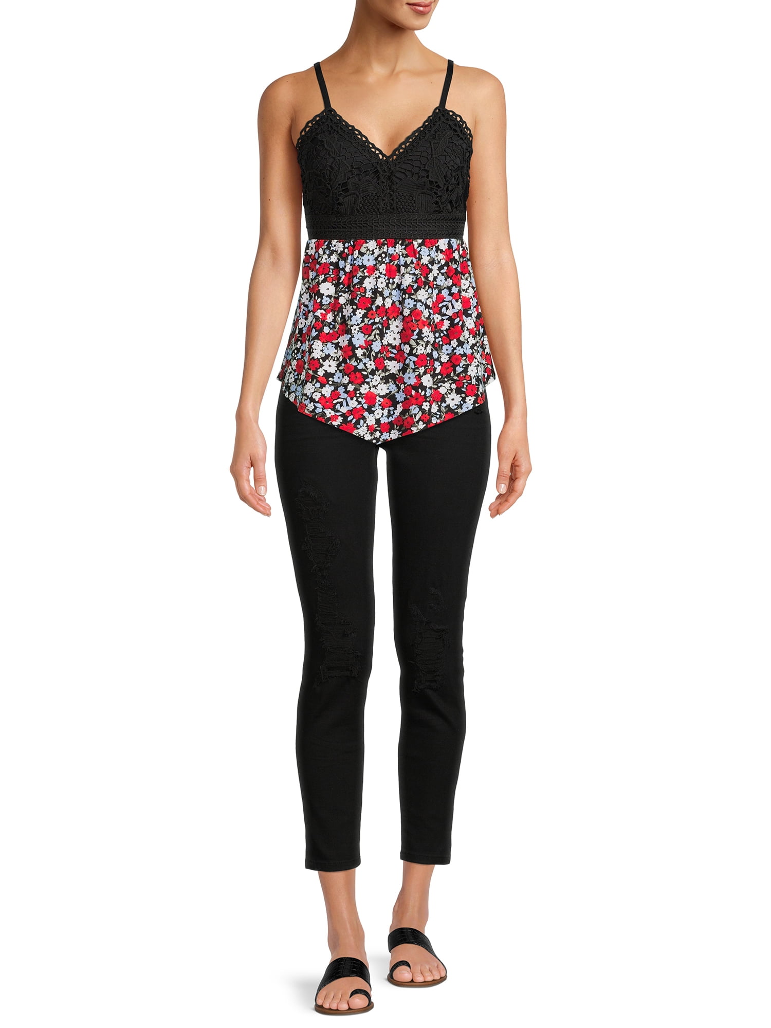 No Boundaries Juniors' Lace Babydoll Top