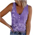 thumbnail image 2 of ALLLIST Womens Summer Tops Purple Sleeveless V-Neck Floral Tank Tops Womens Tank Tops L, 2 of 5