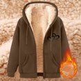 thumbnail image 2 of GA WEIHUA Reduced,Men Casual Full Zip Up Sherpa Lined Hoodies Sweatshirt Jacket Coats(Brown,XXXL), 2 of 4