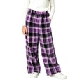 thumbnail image 2 of SERTGUTR Girls Plaid Fleece Wide Leg Pants, Elastic High Waist Loose Fit Trousers, Side Pocket Warm Home Pants, Winter Everyday Comfortable Bottoms, 2 of 5