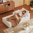 thumbnail image 3 of Flannel Fabric Chaise Lounge, No Assembly Required and Space Saving, White, 3 of 7