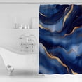 thumbnail image 2 of Abstract Marble Shower Curtain, 60" x 72", Navy Gold Texture Modern Style Simple Waterproof Bathroom Curtain Washable Shower Curtain Set with 12 Hooks, 2 of 6