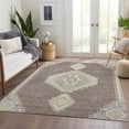 thumbnail image 6 of HomeRoots 679612 10 x 14 ft. Taupe Beige & Ivory Oriental Washable Machine Made Rectangle Area Rug with UV Protection, 6 of 9