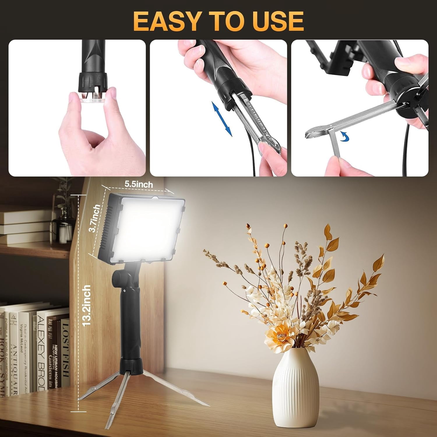 EMART LED Continuous Portable Photography Lighting Kit for Table Top with Adjustable Tripod Stand & Color Filters - 2 Packs
